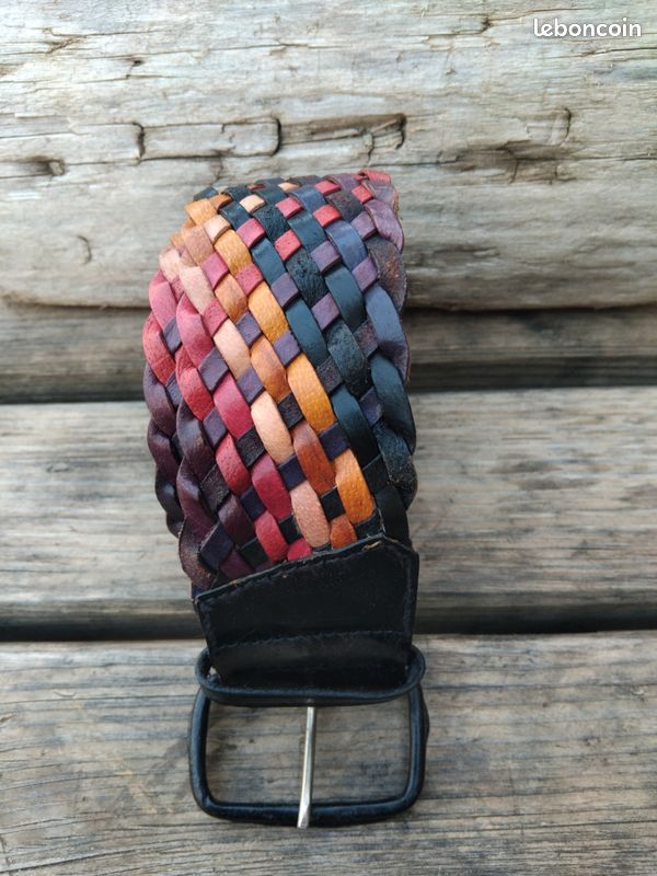 Ceinture Tressée En Cuir Véritable 100% - Largeur 3.5 Cm - Personnalisable - Femme - Neuf Avec étiquettes