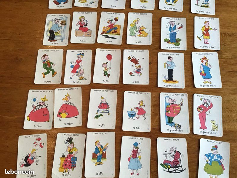 c. 1964 - JOLI ANCIEN JEU DE CARTES 7 FAMILLES PICOLO ET PICCOLETTE