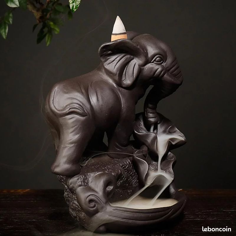 Brûleur D’encens En Forme D’éléphant Avec 10 Cônes D’encens (image 3)