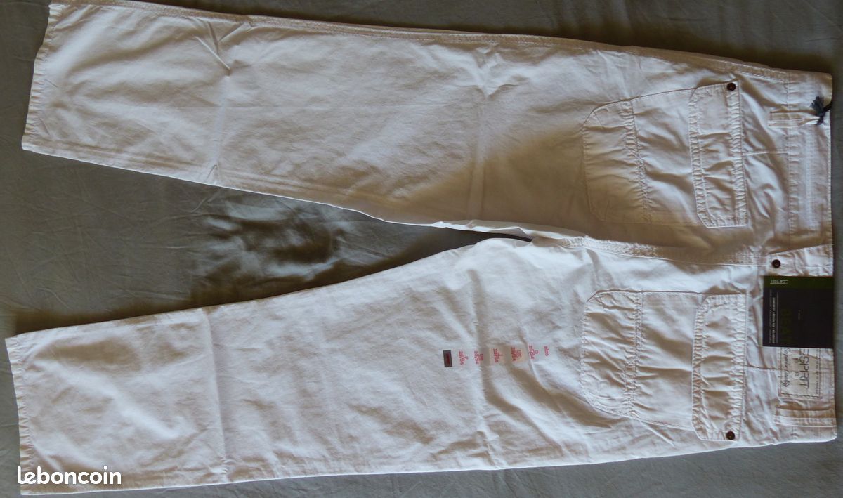 2 x Pantalons Coton Esprit / 1 Blanc + 1 Noir Taille M/38 (image 5)