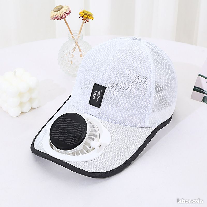 Alimentation solaire USB intégrée, capuchon de ventilateur pour hommes et femmes, vitesse et direction du vent réglables, 24 heures, parfait pour la pêche (image 3)
