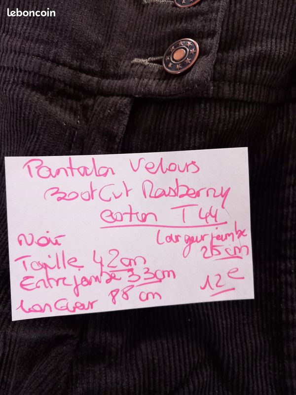 Pantalon bootcut patelf velours noir (image 10)
