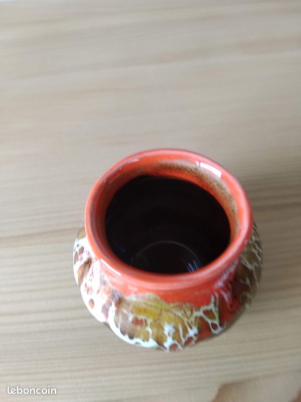 Petit Vase Céramique émaillée VALLAURIS * fat lava écume Vintage 70 (image 5)