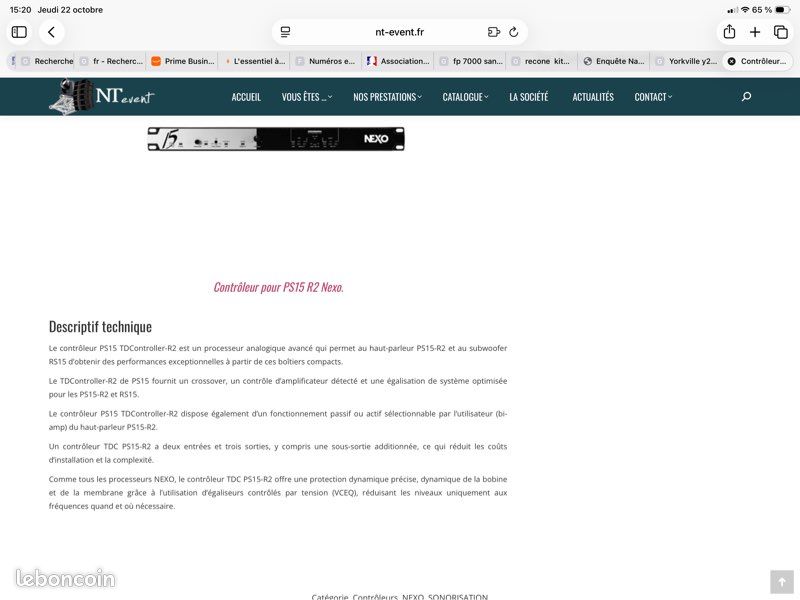 Processeur analogique nexo ps 15r2/rs15 (image 2)