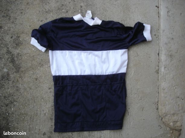 Maillot Cycliste Vintage Peugeot Années 70 - Bleu/vert - Taille M - Fabriqué France