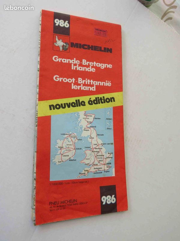Carte MICHELIN 986 GRANDE BRETAGNE IRLANDE 1982 (image 2)