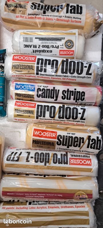 Gros lot de 82 rouleaux peinture Wooster. 9", 7" et 4 1/2. Carton plein. Rare ancien modèle (image 4)