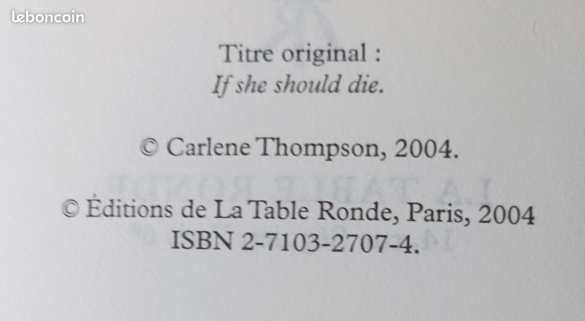 Si elle devait mourir – Carlene Thompson – Roman (image 4)