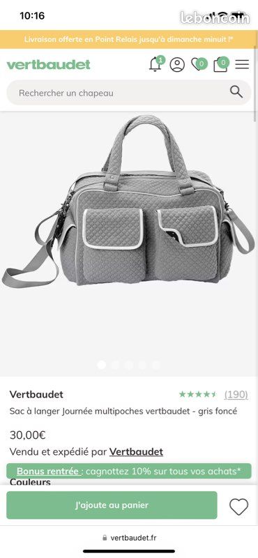Sac à langer Vertbaudet (image 1)