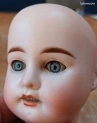 Ancienne Poupée En Porcelaine Française - Tête Bouche Ouverte - Taille 62,5 Cm (taille 12)