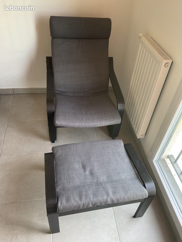 Fauteuil et repose pied IKEA Poang (image 1)