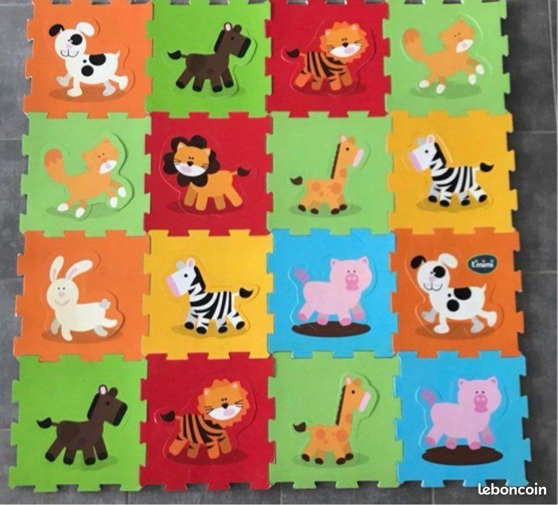 Tapis mousse 16 pièces puzzle animaux (image 2)