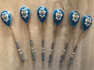 Lot De 6 Cuillères Style Russe - Vermeil - 17 Cm - Doré