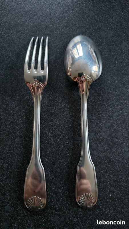 Lot De 4 Fourchettes à Dessert Christofle Modèle Coquille Vendôme - Métal Argenté, 17 Cm