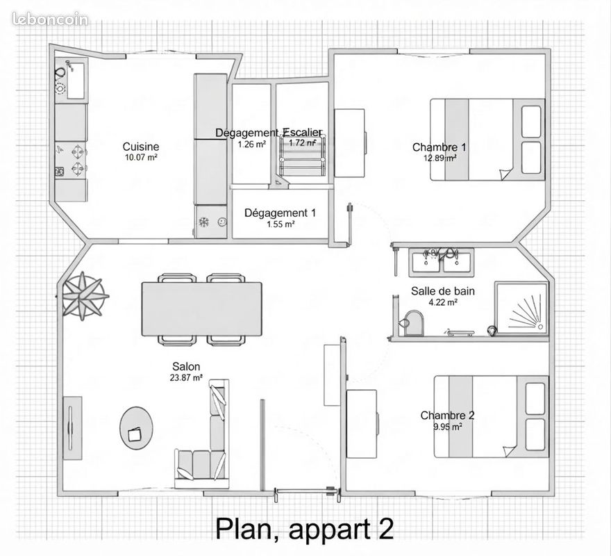 Appartement 3 pièces 61 m² · à Saint-Renan · 61 m² · 175 000 €