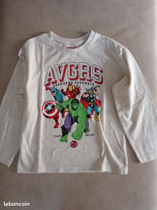 T-shirt manches longues beige Avengers 8 ans (image 1)