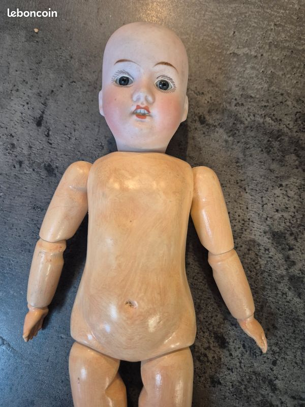 Ancienne Poupée PM23 - Allemagne - 60 Cm - Porcelaine Et Bois - Circa 12-16 Ans