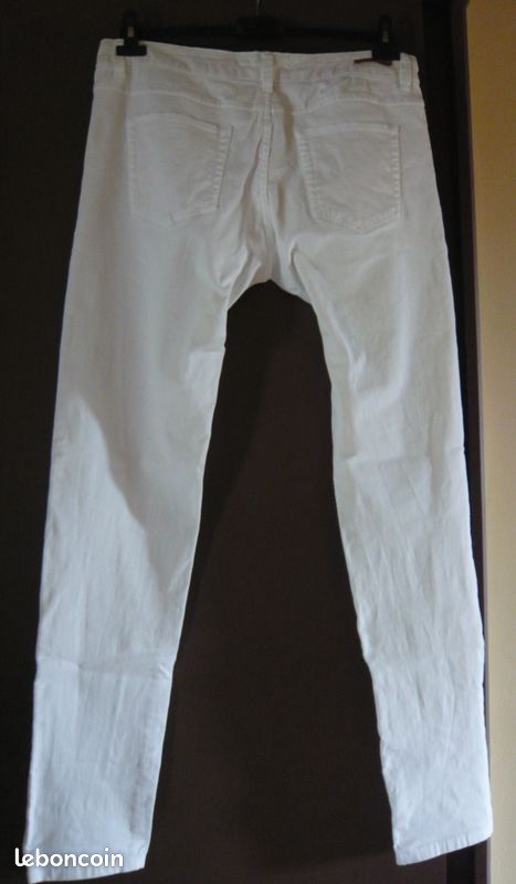 Pantalon femme blanc, PROMOD, Taille 40, tbe (image 2)