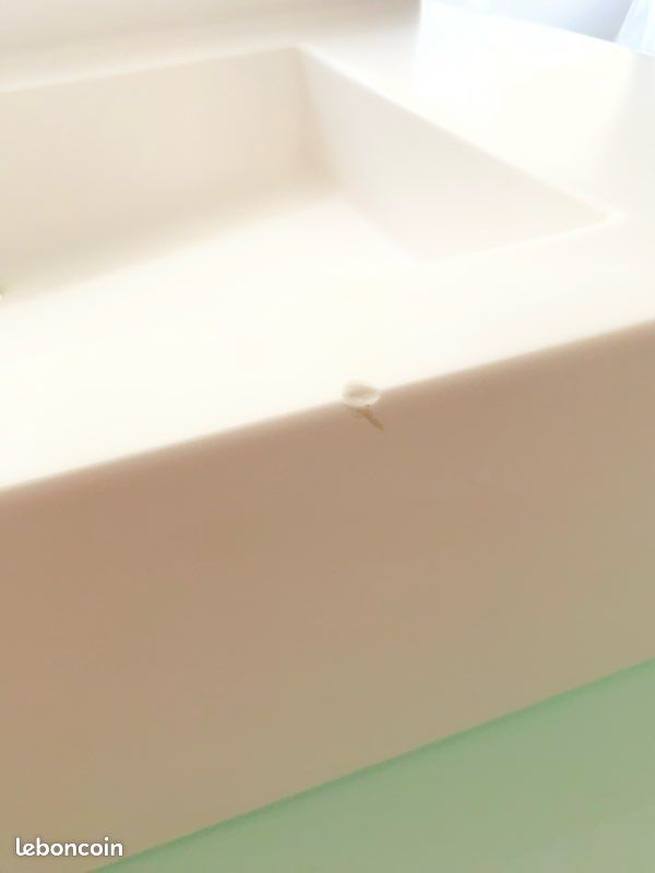 Lavabo 80cm minéral blanc (image 7)