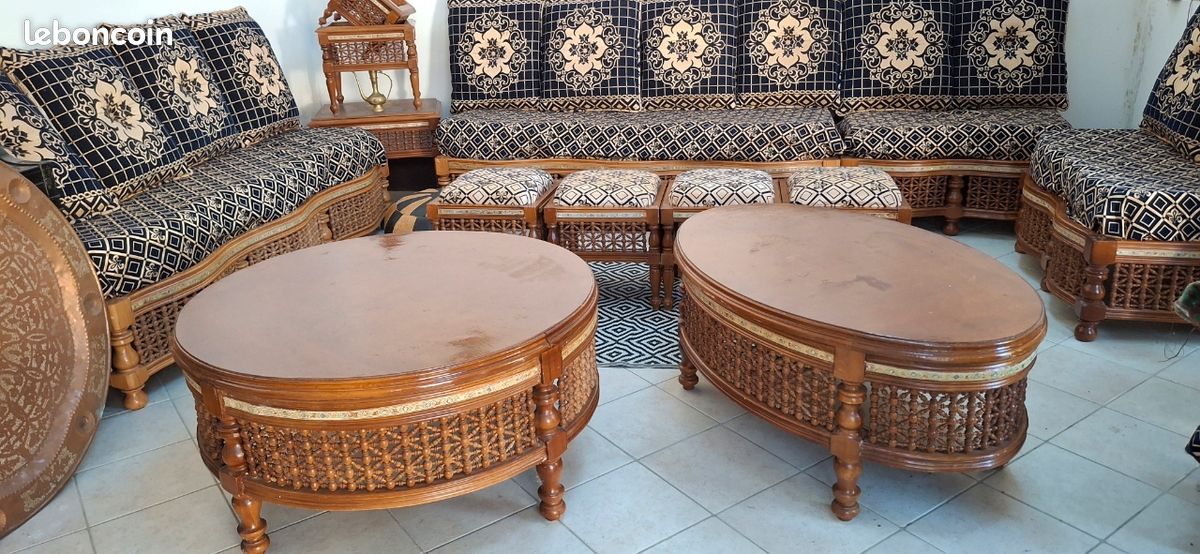 Grand salon complet en bois massif (image 1)