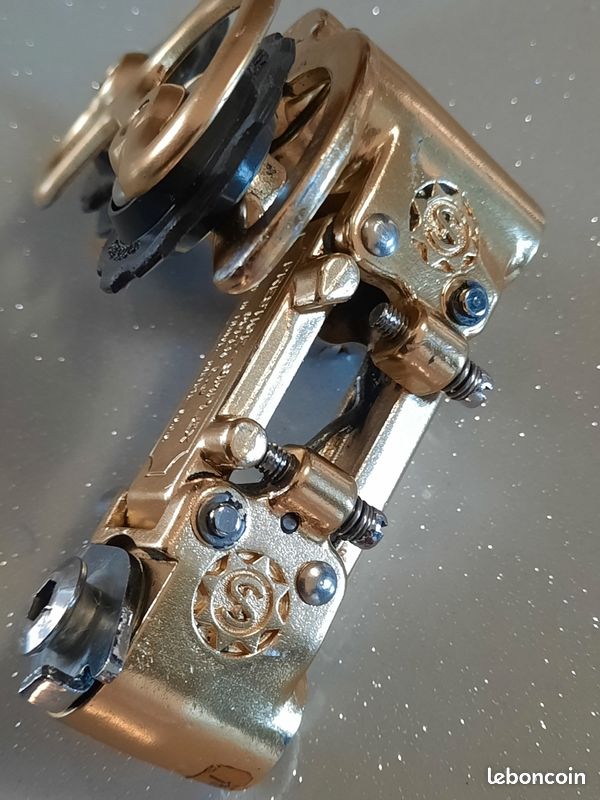 Simplex Super LJ A 522 Front Derailleur: Gold - Rear Arm For Campy Guide (Near Mint+ Missing