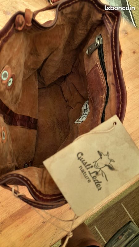 Sac à dos tout cuir naturel véritable Accessoires Bagagerie