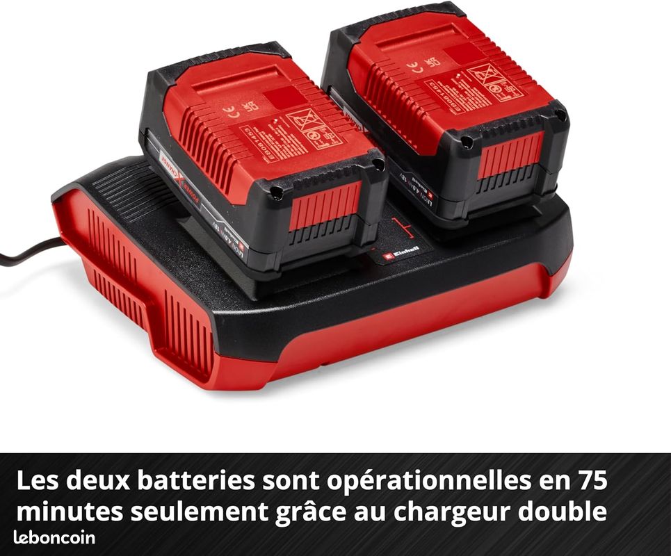 Einhell Starter Kit 2 x 4,0 Ah + Double Chargeur Power X-Change (Lithium-Ion, 18V, 1 chargeur + 2 batteries 4,0 Ah, pour tous les appareils Einhell Power X-Change) (image 3)