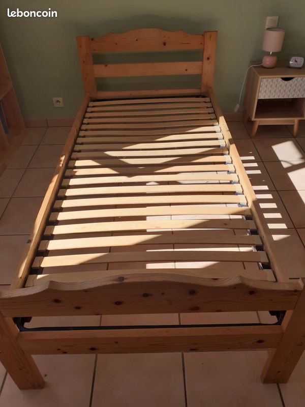 Lit 1 personne + sommier (image 1)