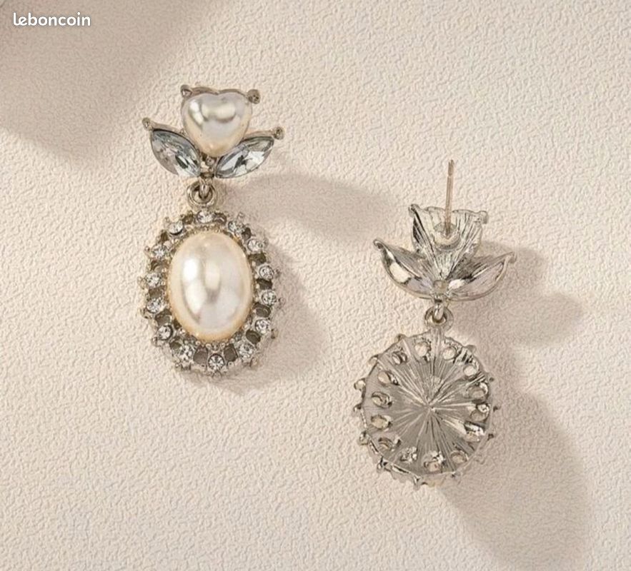 Cybche Boucles D'oreilles Perle Vintage Boucles D'oreilles Perle Cz