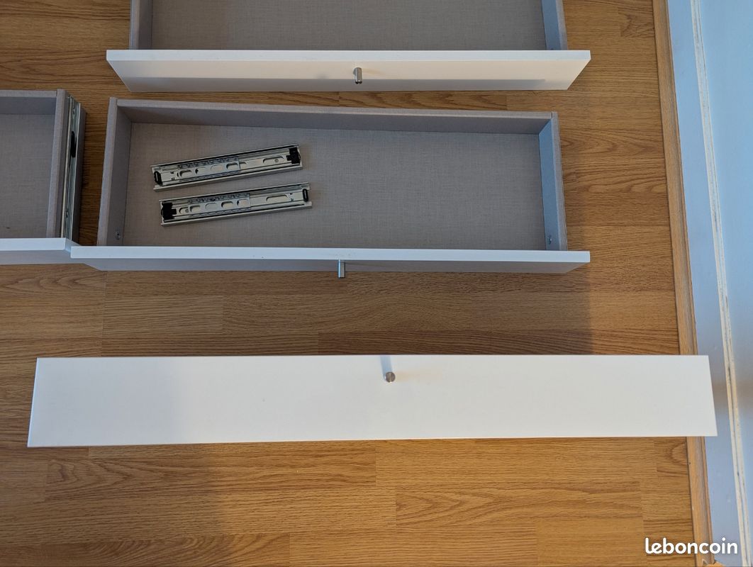 Tiroirs SPACEO 80x30X10 blanc brillant (image 1)