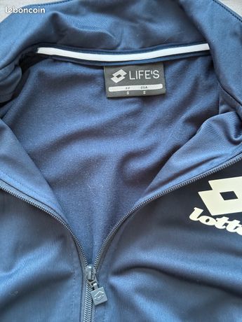 Veste De Survêtement Lotto Garçon 9-10 Ans - Bleu Polyester - État Correct