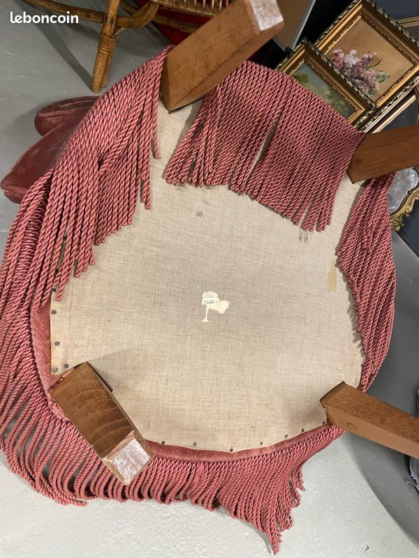 Fauteuil crapaud Napoléon vieux rose (image 6)