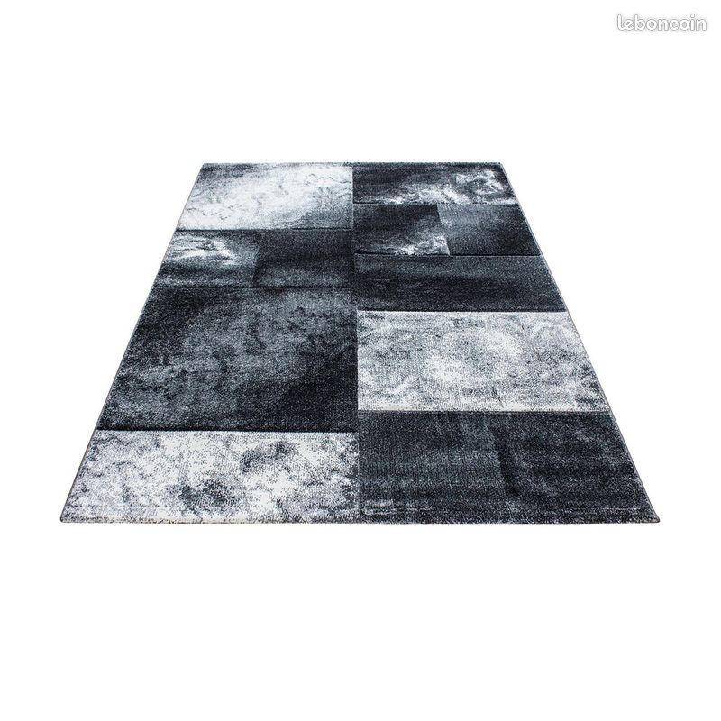 Tapis design pour salon géométrique Nicoletta Gris 120x170 (image 1)