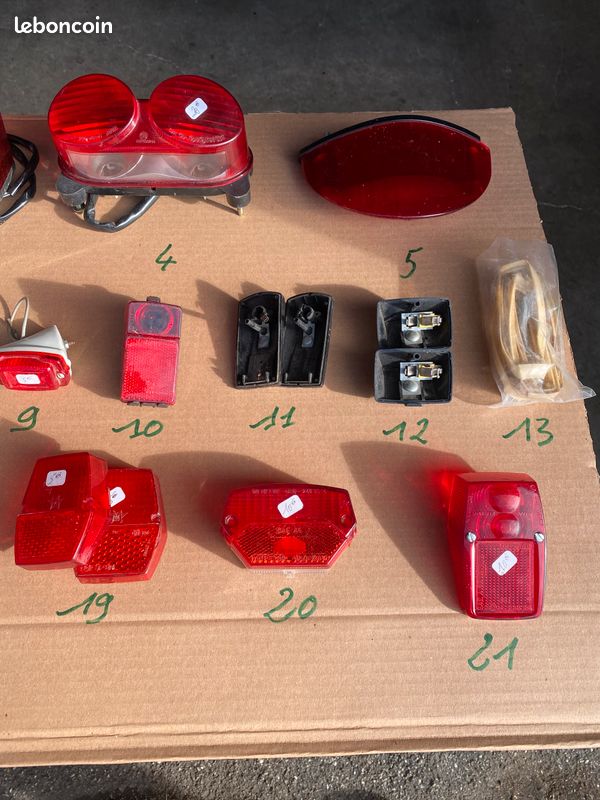 Feux rouges moto et cyclo vintage (image 3)