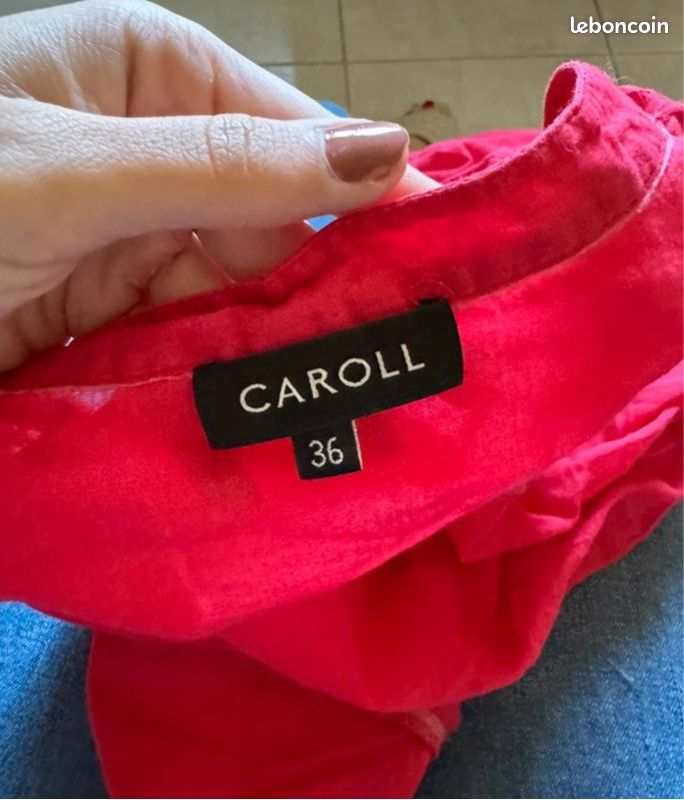 Blouson Chemisier French Connection Rouge Avec Perles - Taille 2 XS - Neuf Avec étiquettes