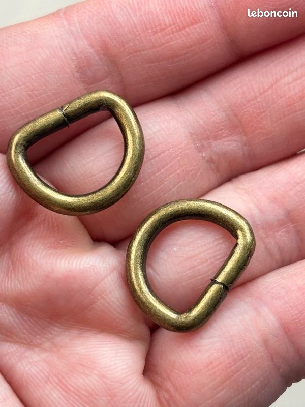 12mm - Lot de 10 anneaux demi-lune en métal - Bronze (image 2)