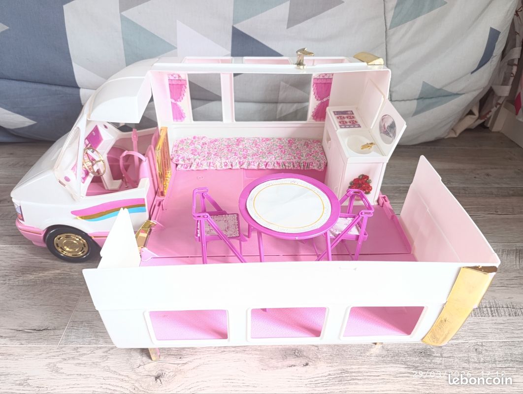 Camping-car Barbie Golden Dream Magic Van De Rêve – Mattel – Avec Boîte (incomplet)