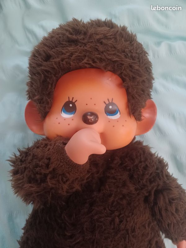 Peluche Grand Kiki marron Etat Très bon Yeux bleus Etiquette présente
