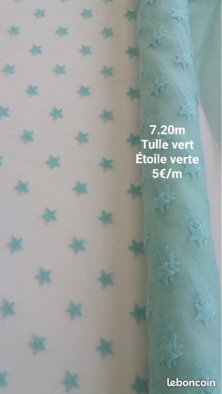 7,20 m tulle vert pastel étoile (image 1)