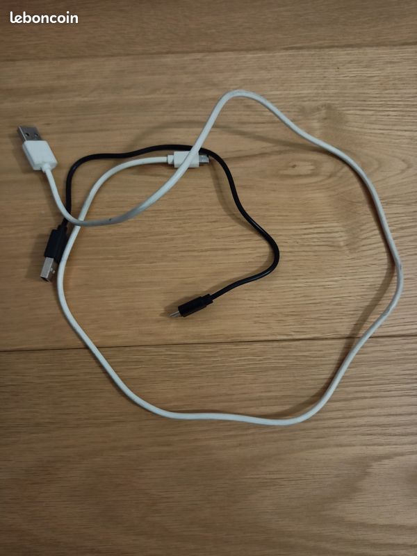 Câbles micro USB en bon état, en 2 petits exemplaires (image 1)