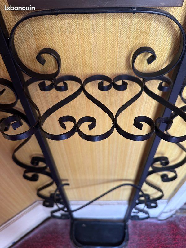 Porte-manteau vintage fer forgé avec miroir – idéal DIY / relooking (image 2)