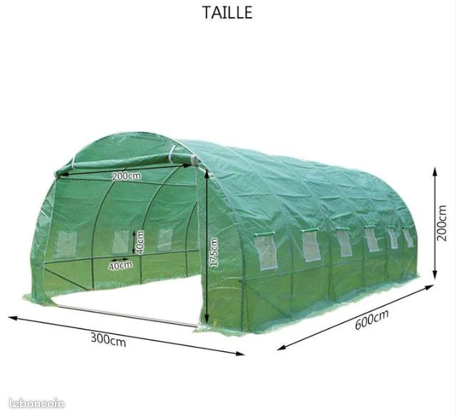 Serre jardin 18m² 6x3x2m Serre potager Serre maraichere (image 4)