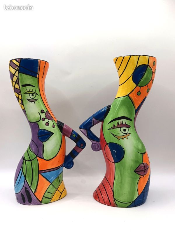 Picasso Muzeum - Paire de bougeoirs & candélabres en céramique Art Abstrait (image 1)