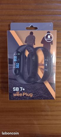 Bracelet connecté noir SB7+ WEEPLUG : le bracelet à Prix