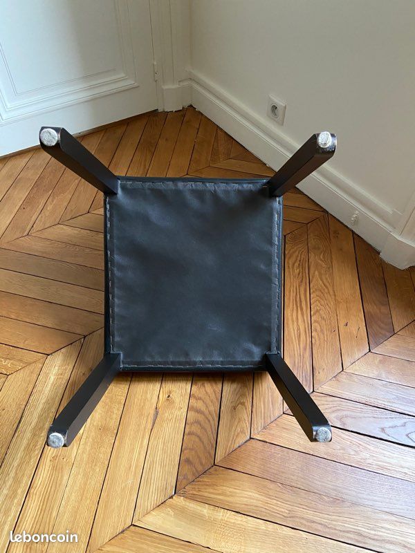 Chaise Habitat cuir noir (image 3)