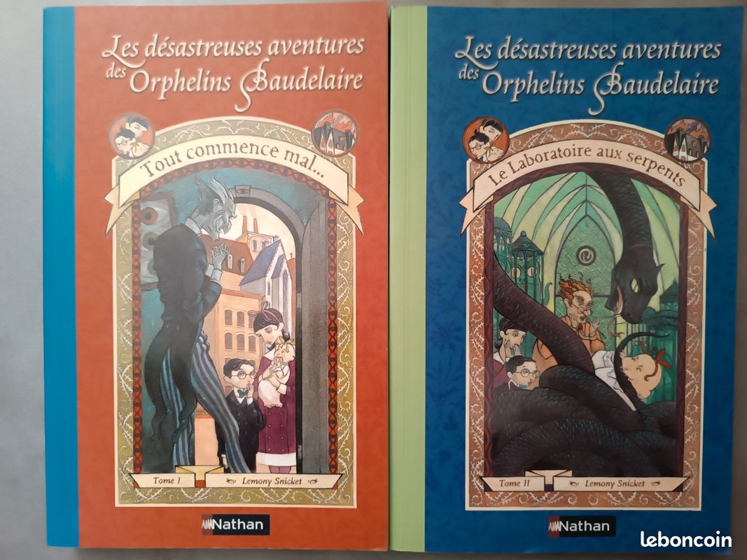 Deux livres les désastreuses aventures des orphelins Baudelaire (image 1)