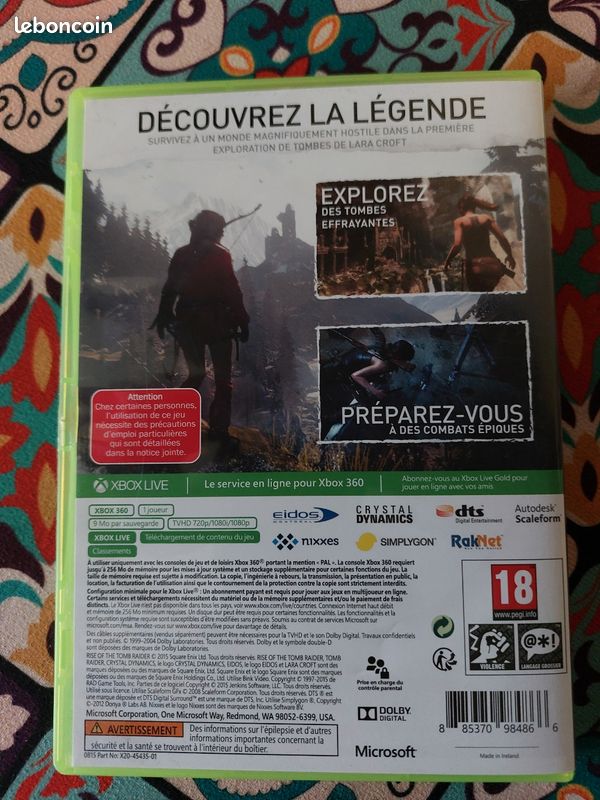 XBOX 360 Rise of the Tomb Raider sans notice (image 2)