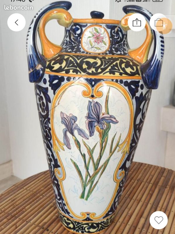 Vase Henriot Quimper ancien (image 2)