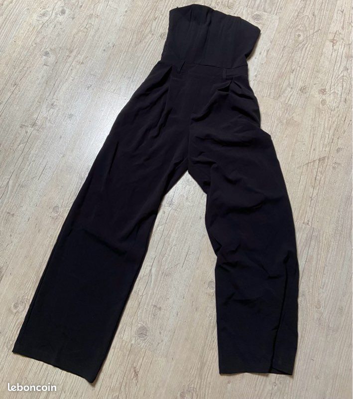 Combinaison pantalon bustier noire (image 1)