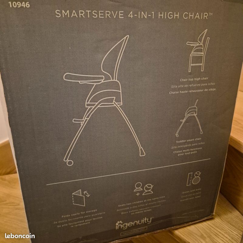 Chaise haute évolutive Ingenuity SmartServe 4-en-1 – Bon état (image 3)